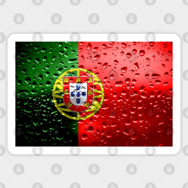 Flag of Portugual - Raindrops Sticker by DrPen